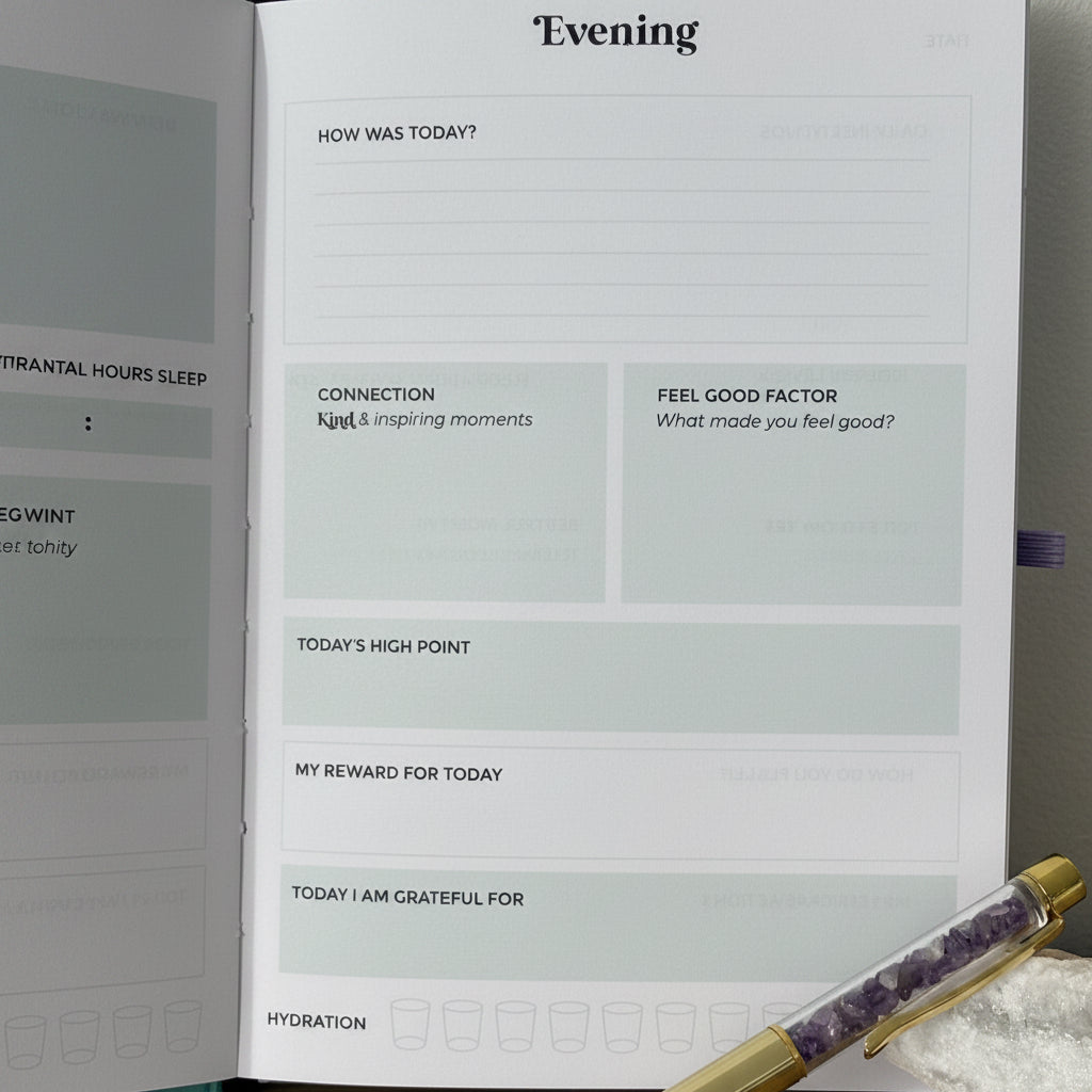 Wellness Journal With Amethyst Pen