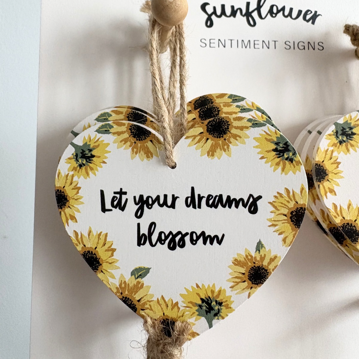 Zonnebloemhart Sentimenthanger