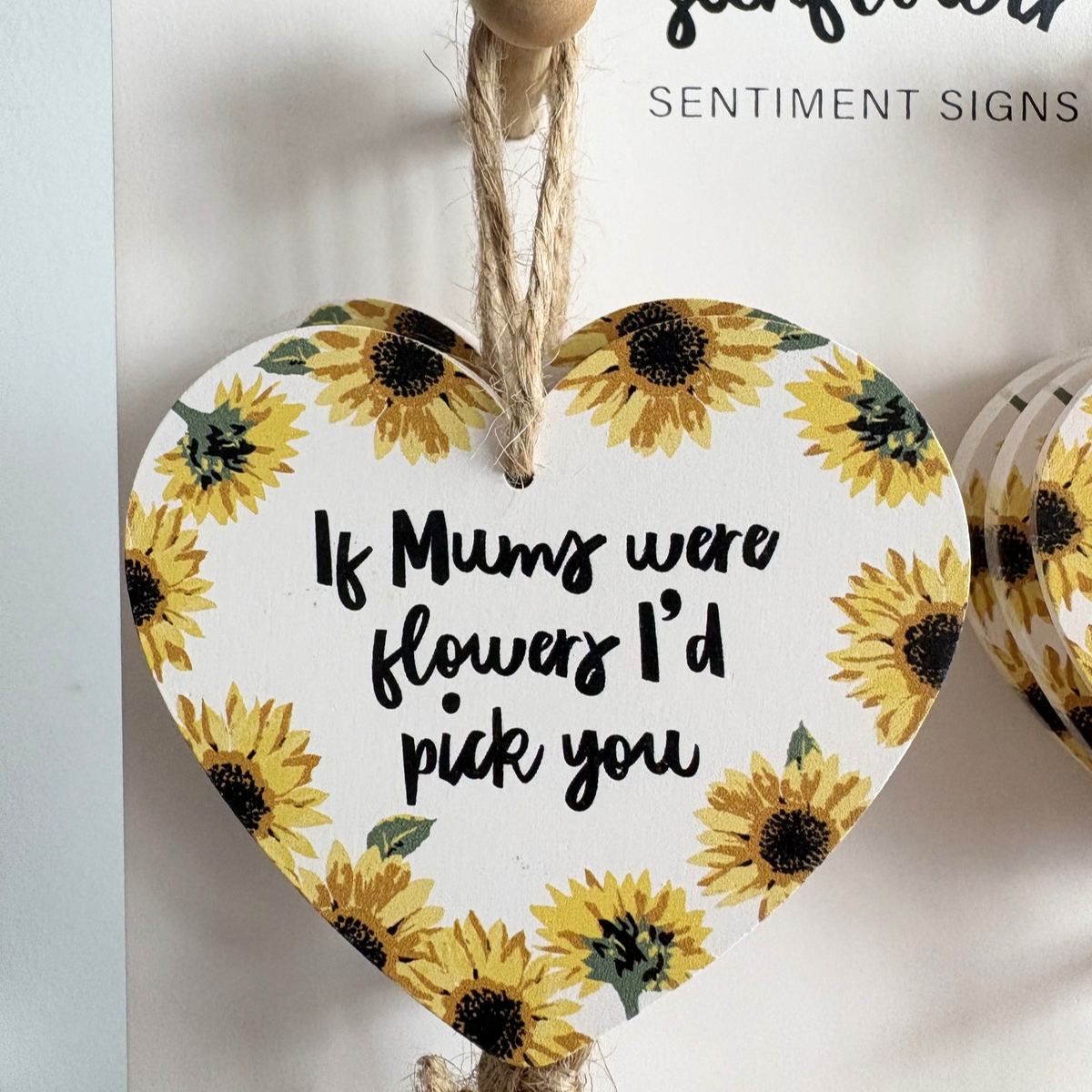 Zonnebloemhart Sentimenthanger