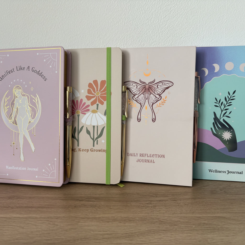 “Keep Going, Keep Growing” Reflection Journal With Rose Quartz Pen