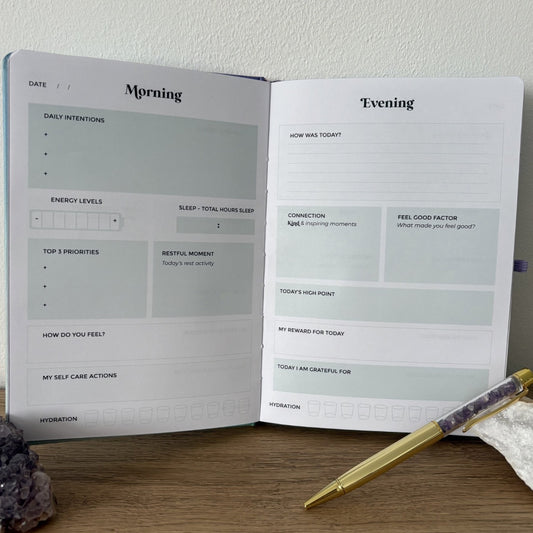 Wellness Journal With Amethyst Pen